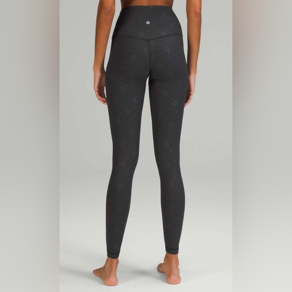 Rare Lululemon Align High-Rise Pant 28" Emboss Black 4